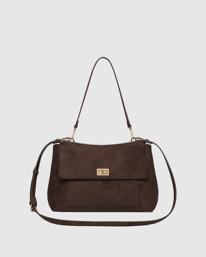 Louenhide Arden Suedette Shoulder Bag - Chocolate