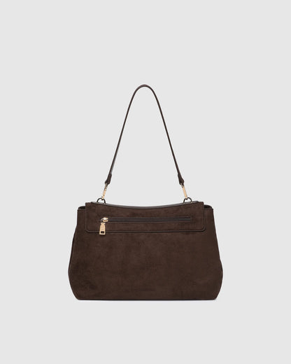 Louenhide Arden Suedette Shoulder Bag - Chocolate
