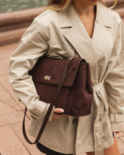 Louenhide Arden Suedette Shoulder Bag - Chocolate