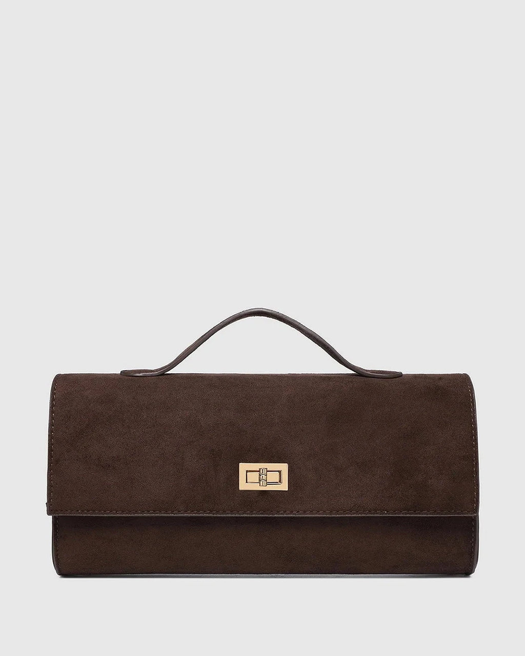 Louenhide Delaney Suedette Clutch - Chocolate