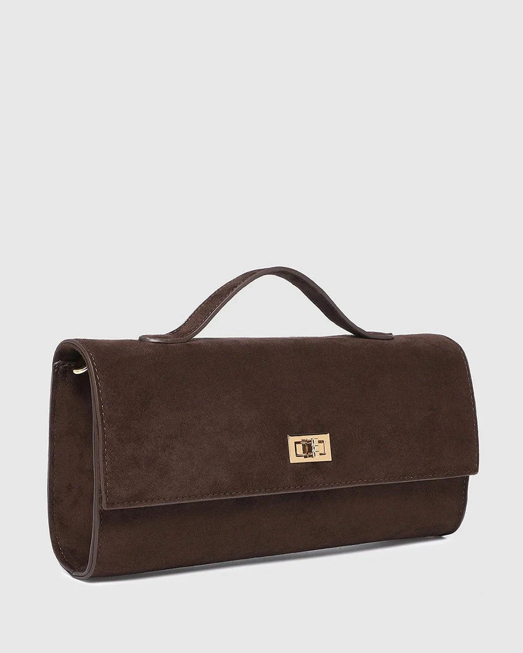 Louenhide Delaney Suedette Clutch - Chocolate