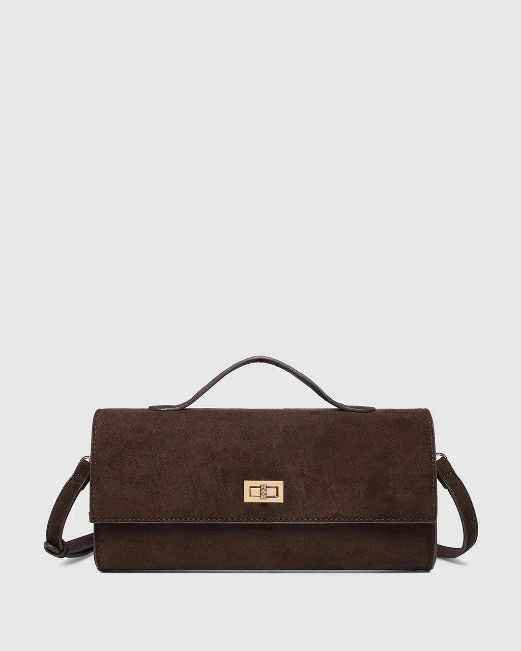 Louenhide Delaney Suedette Clutch - Chocolate