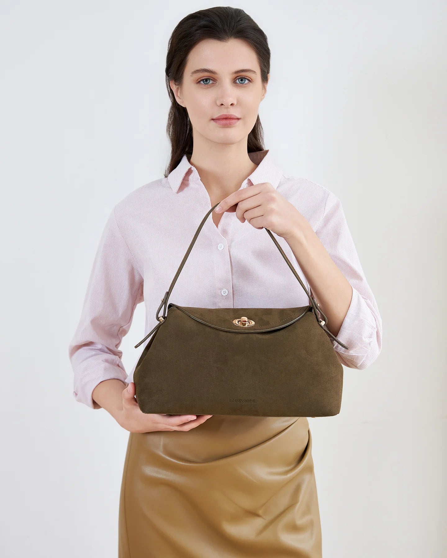 Louenhide Nicole Suedette Handbag - Olive