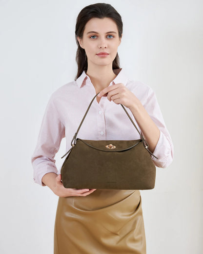 Louenhide Nicole Suedette Handbag - Olive