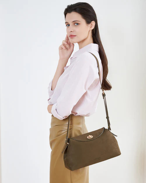 Louenhide Nicole Suedette Handbag - Olive