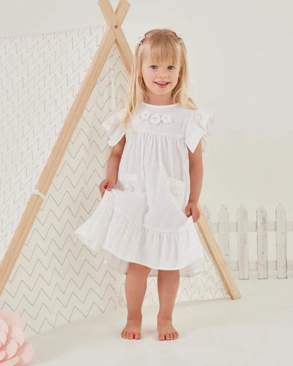 Tiny Twig Peasant Dress | White