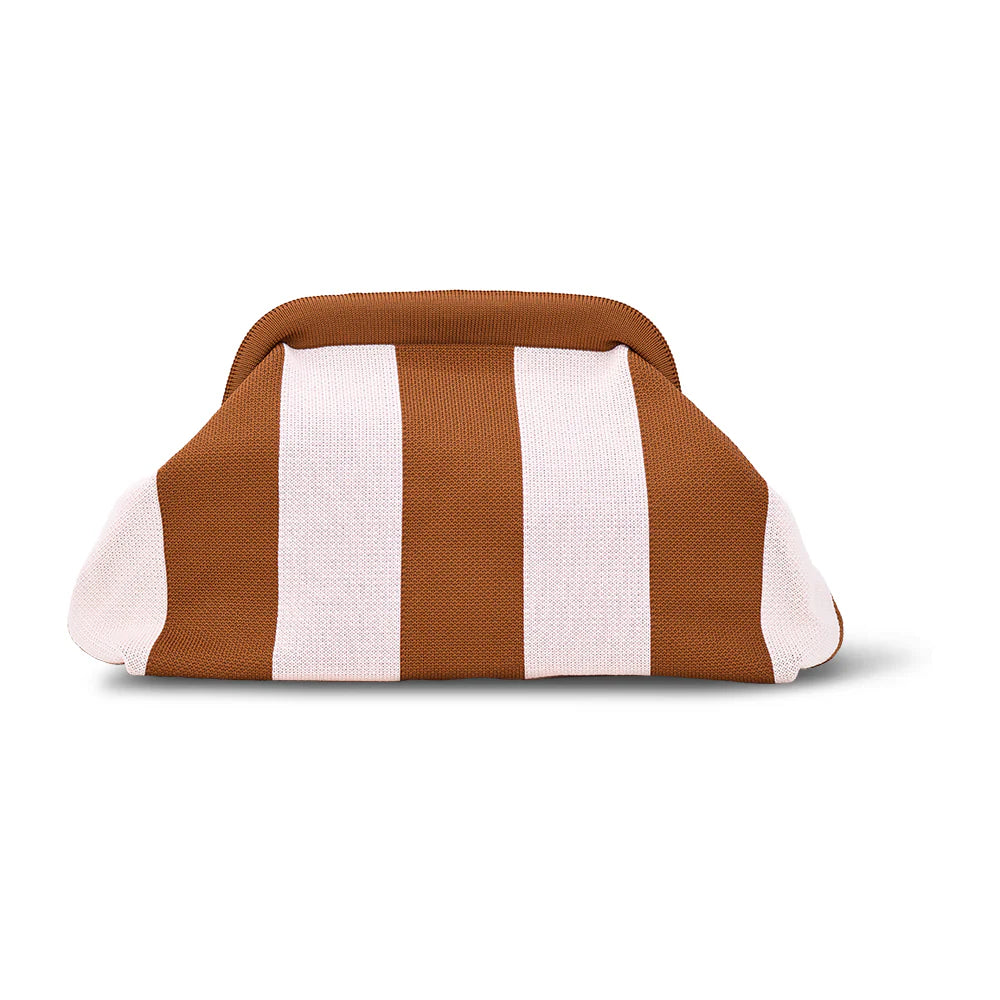 Dumpling Clutch - Pink & Brown