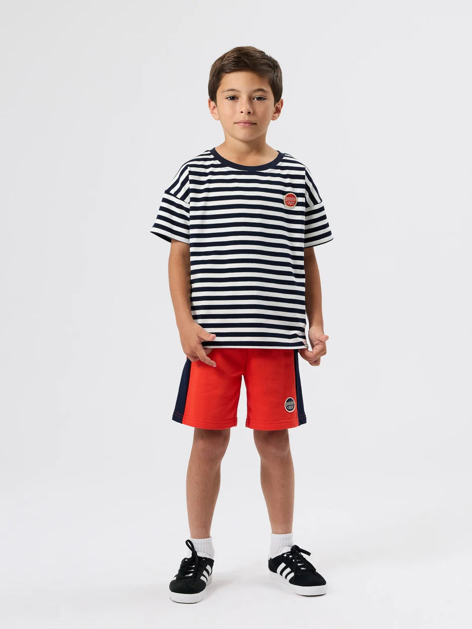 Essential Stripe Logo T-Shirt - Navy
