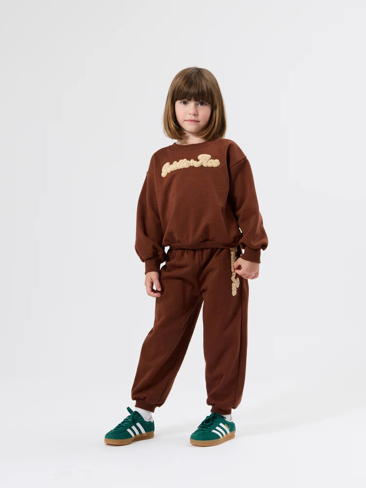 Goldie + Ace Comfy Chestnut Embroidered Sweater