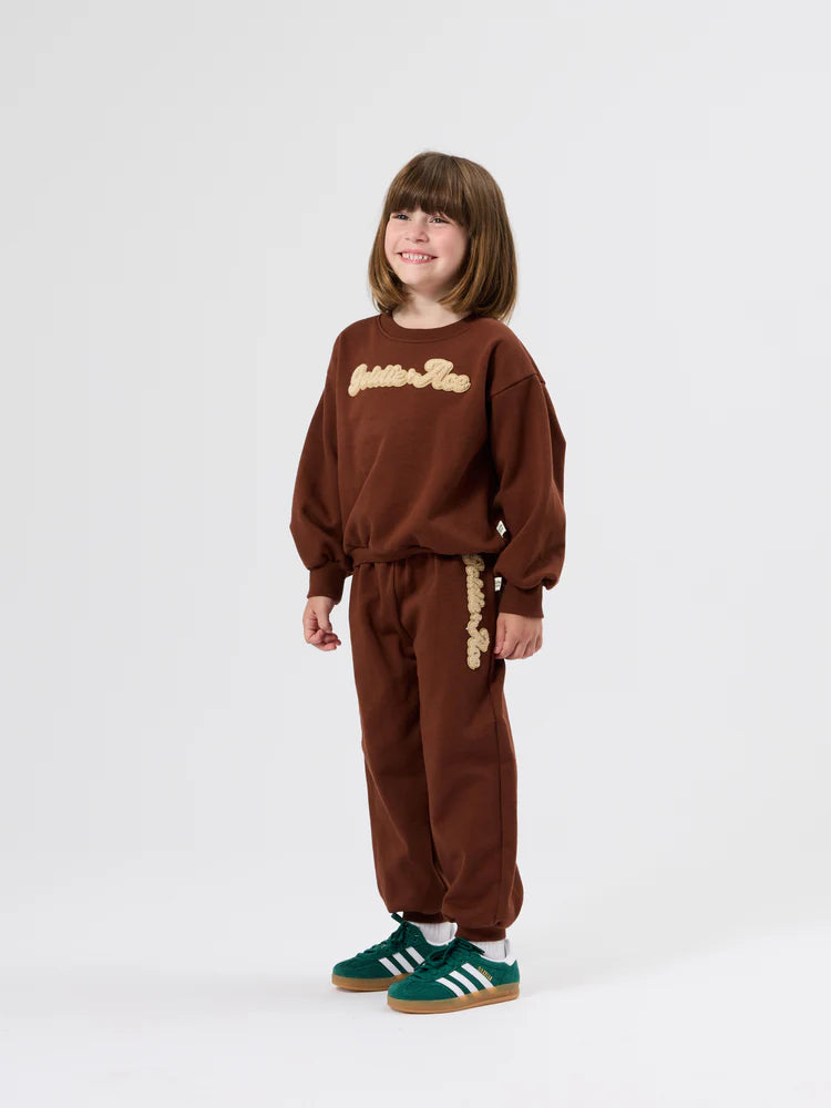 Goldie + Ace Comfy Chestnut Embroidered Sweatpants