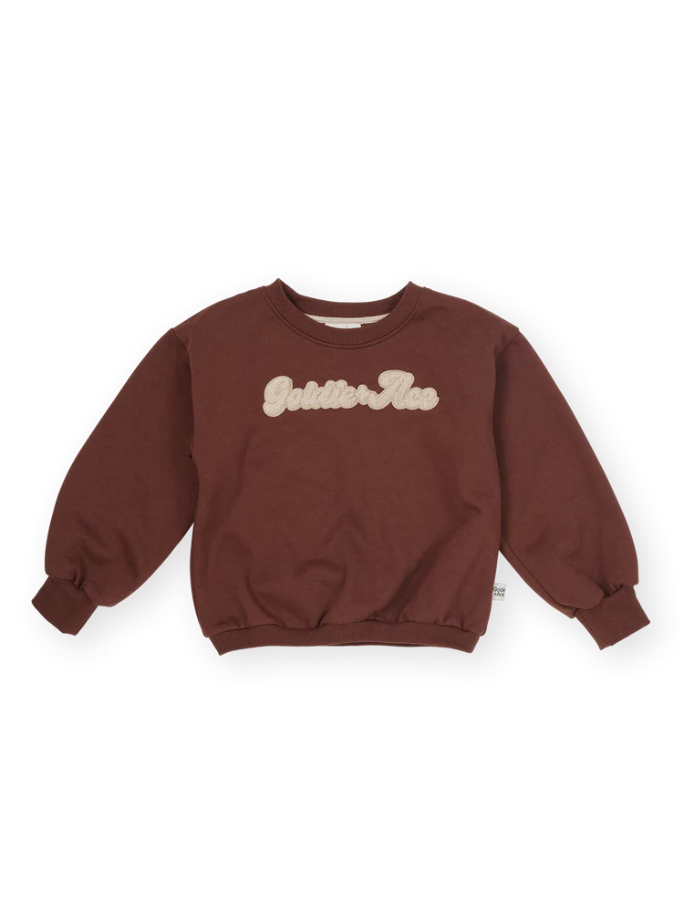 Goldie + Ace Comfy Chestnut Embroidered Sweater