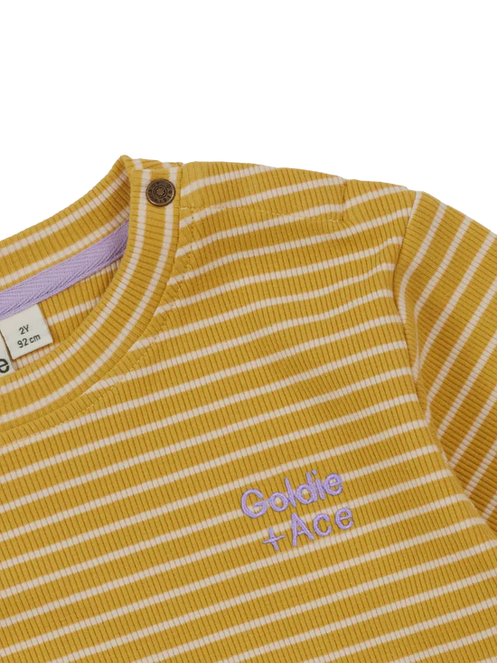Goldie + Ace Essential Stripe Rib Top Yellow