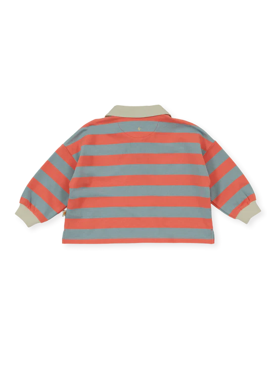 Goldie + Ace Rugby Stripe Terry Sweat Top Orange