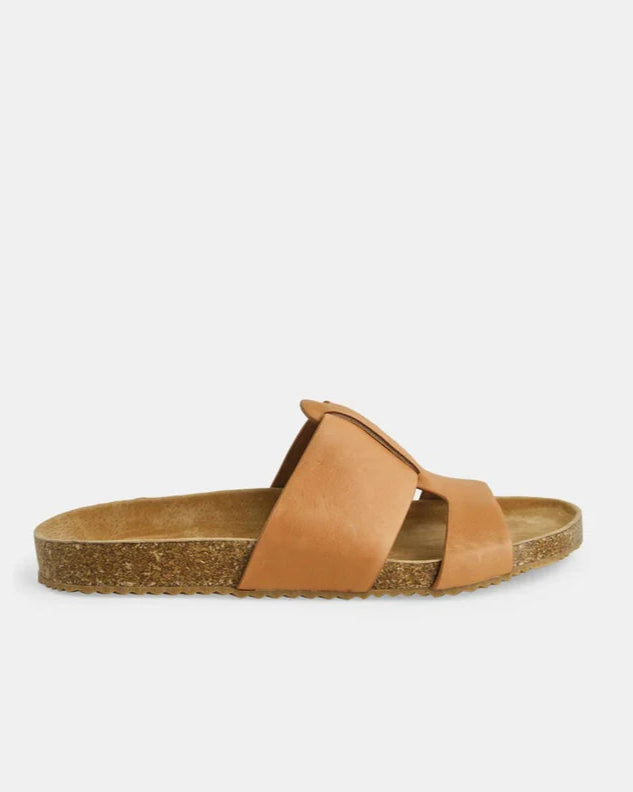 Walnut Bay Leather Slide - Coconut Tan