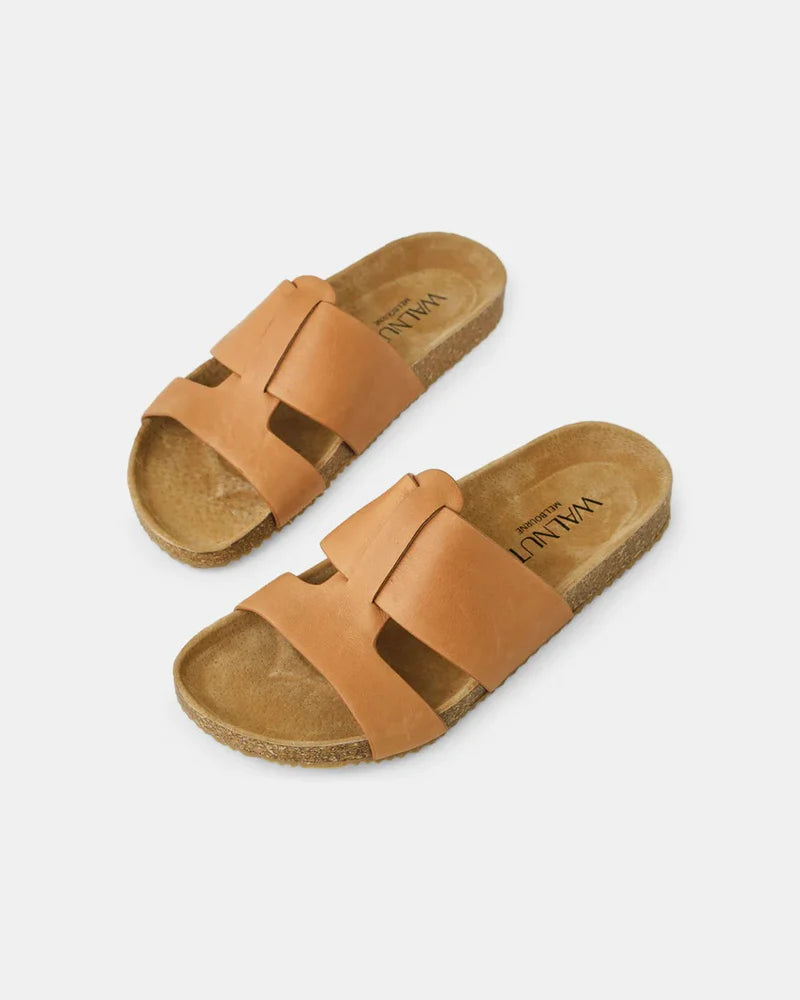 Walnut Bay Leather Slide - Coconut Tan
