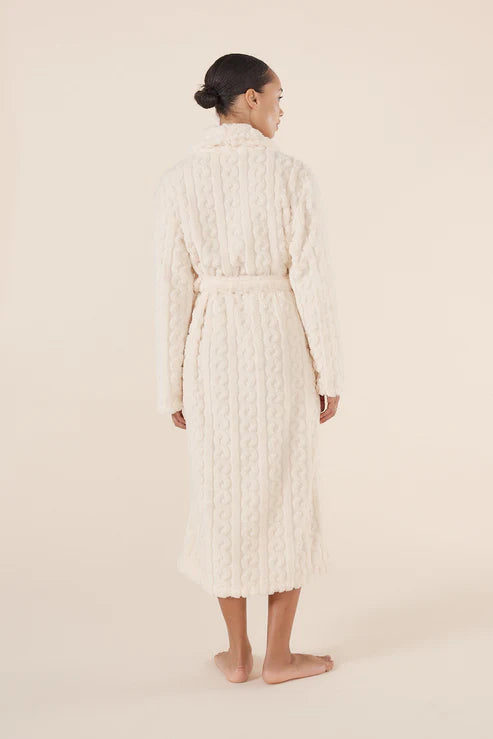 Gabriella Plush Long Robe | Ivory