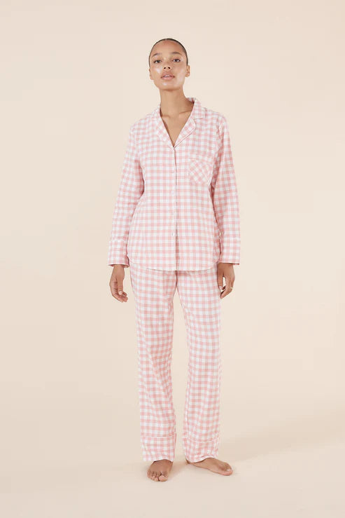 Juliette Gingham Cotton PJ | Pink
