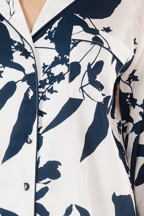 Ivy Silky Satin PJ Set | Navy