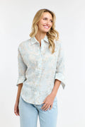 365 Days Amelia Embroidered Shirt - White/Light Blue
