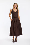 Marion Chocolate Linen Skirt