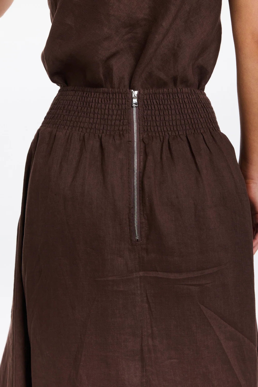 Marion Chocolate Linen Skirt