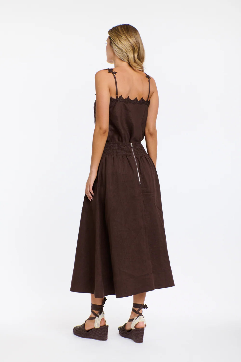 Marion Chocolate Linen Skirt