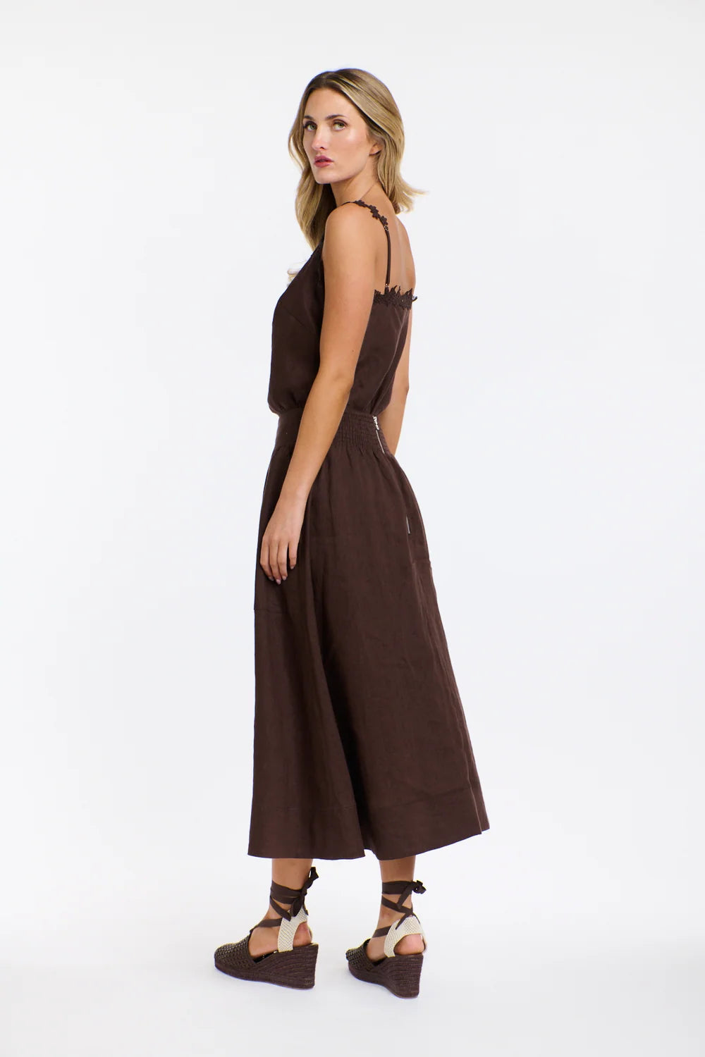 Marion Chocolate Linen Skirt