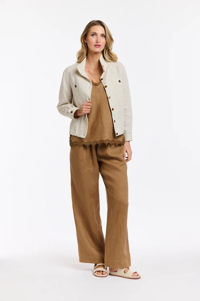 Rowan Natural Linen Bomber Jacket