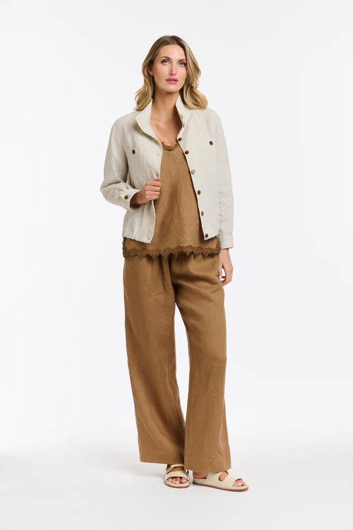 Rowan Natural Linen Bomber Jacket