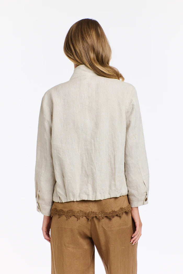 Rowan Natural Linen Bomber Jacket