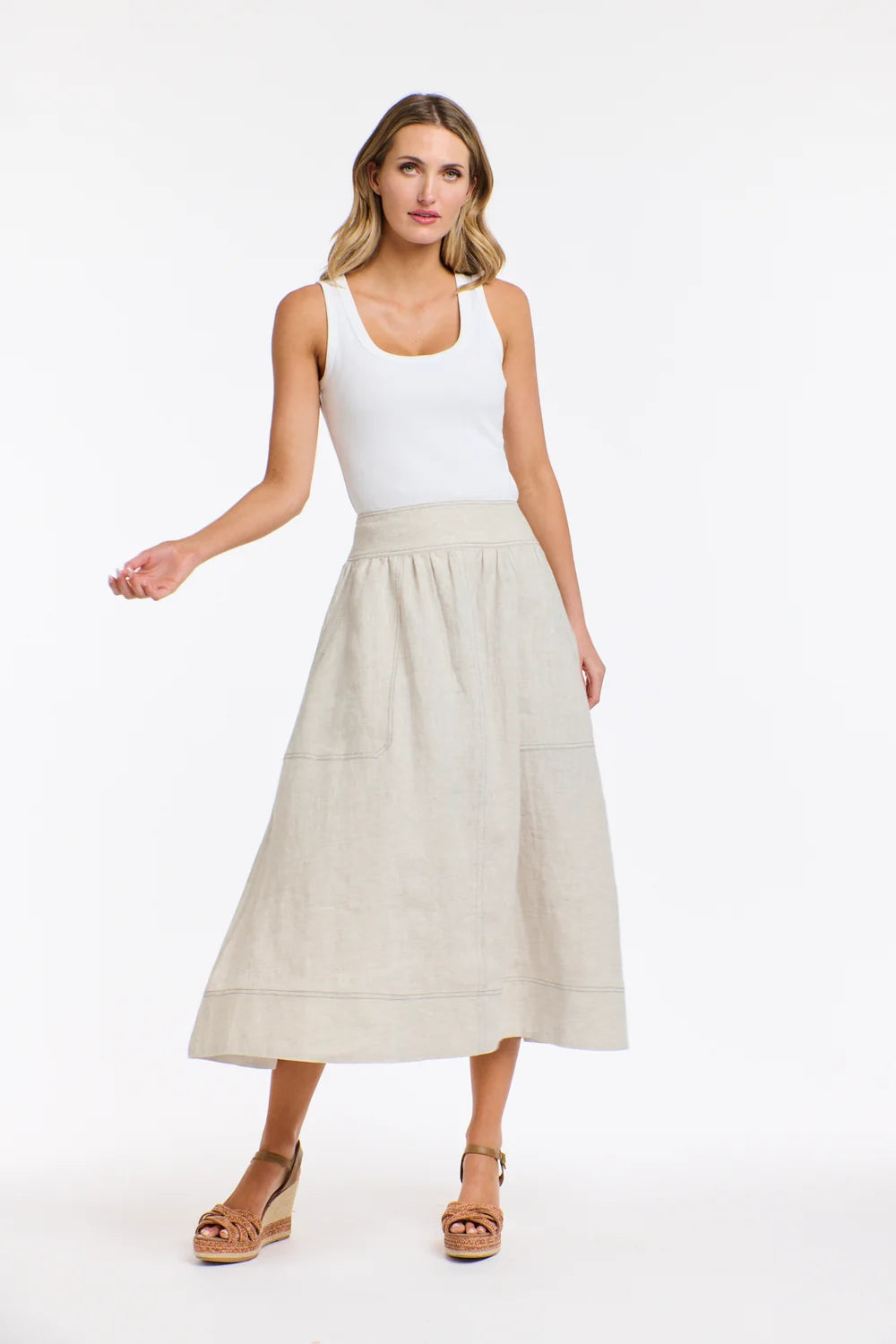 Marion Natural Linen Skirt