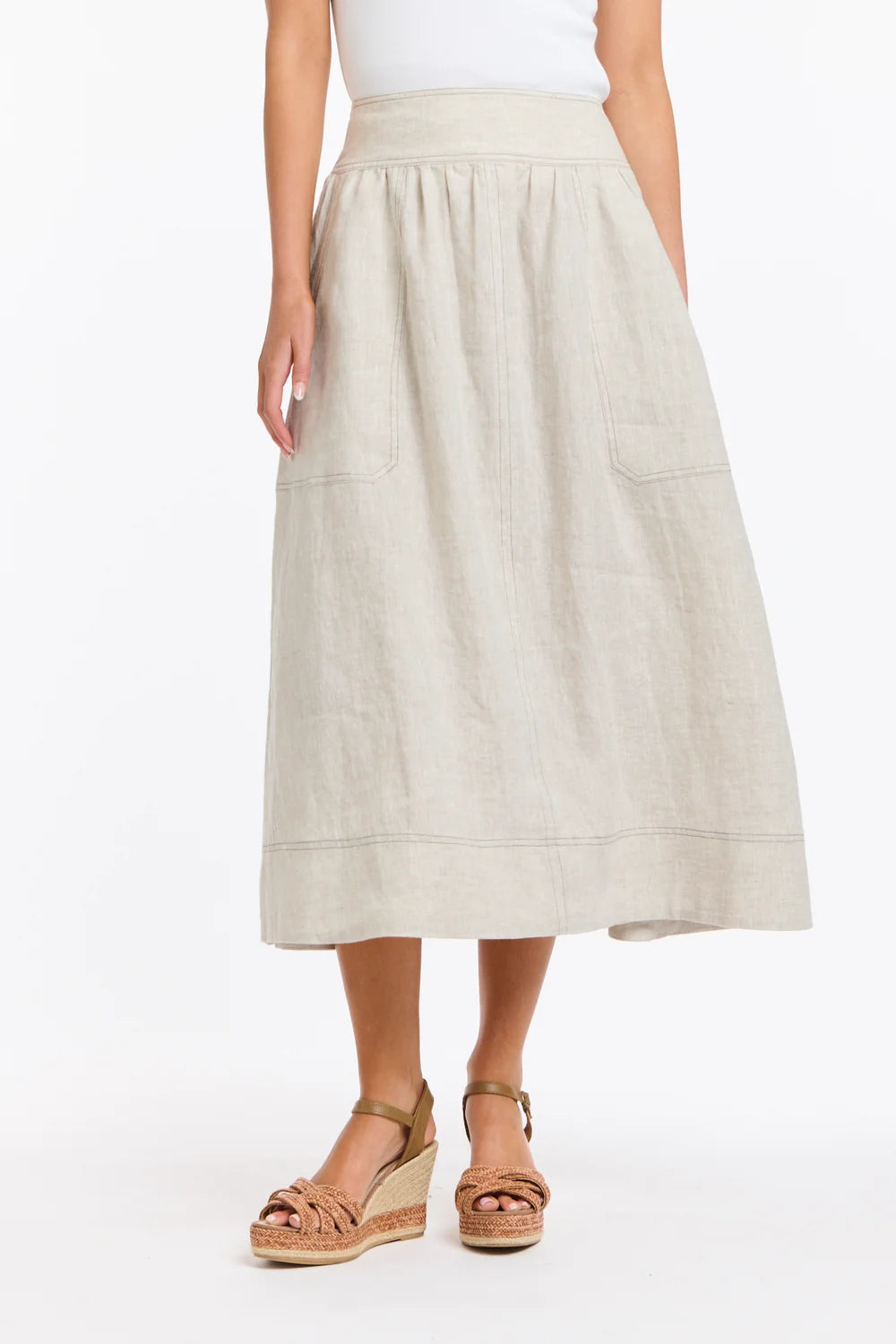 Marion Natural Linen Skirt