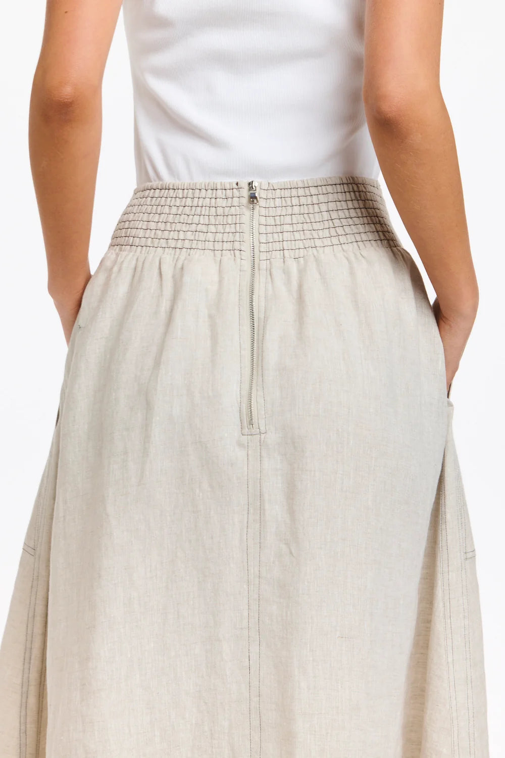 Marion Natural Linen Skirt