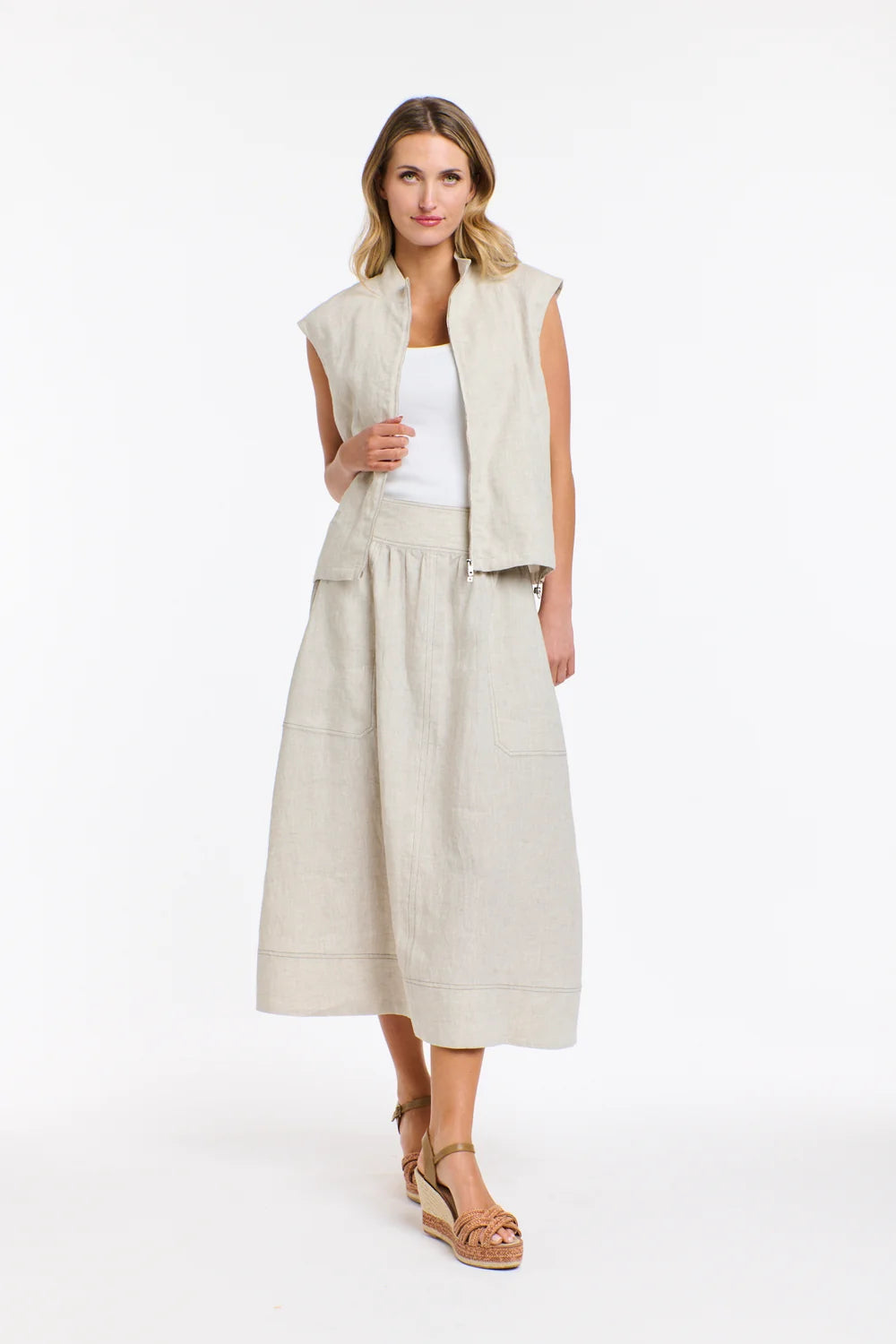 Marion Natural Linen Skirt