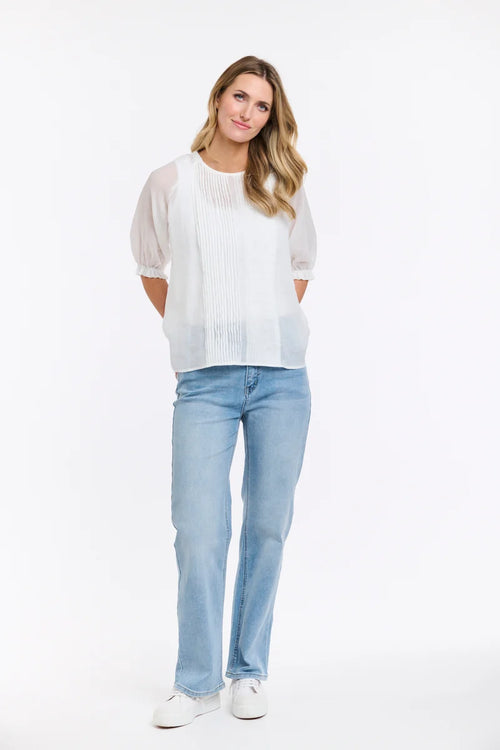 Tilly Pleat Top - White