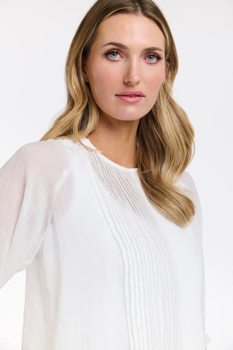 Tilly Pleat Top - White