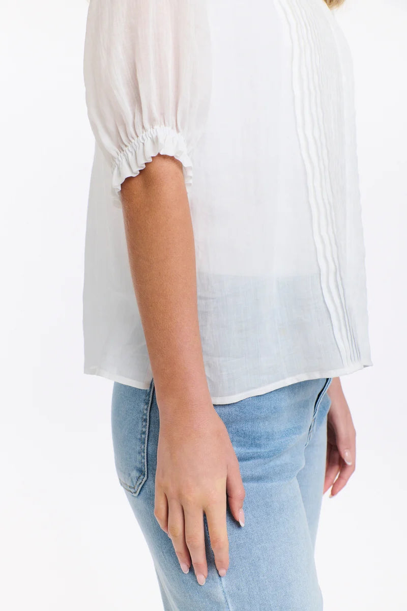 Tilly Pleat Top - White