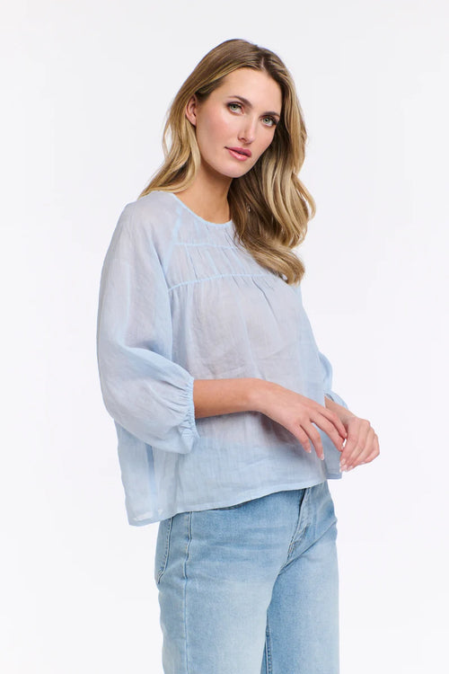 Eden Smock Top - Ice Blue