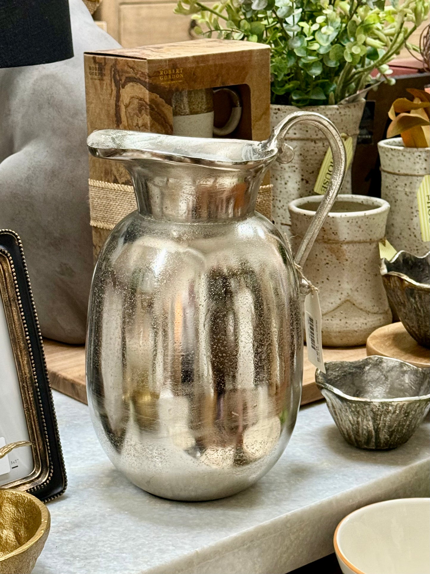 Silver Flower Jug