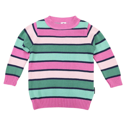 Korango Long Striped Sweater - Green