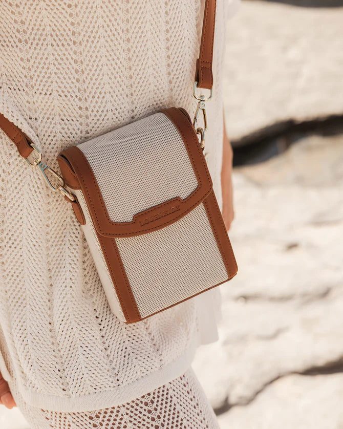 Louenhide Yoko Canvas Phone Bag - Natural Tan