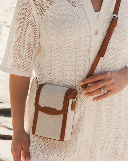 Louenhide Yoko Canvas Phone Bag - Natural Tan