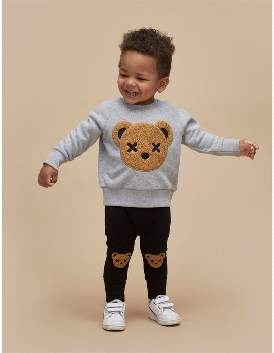Huxbaby Huxbear Applique Sweatshirt | Grey Marle