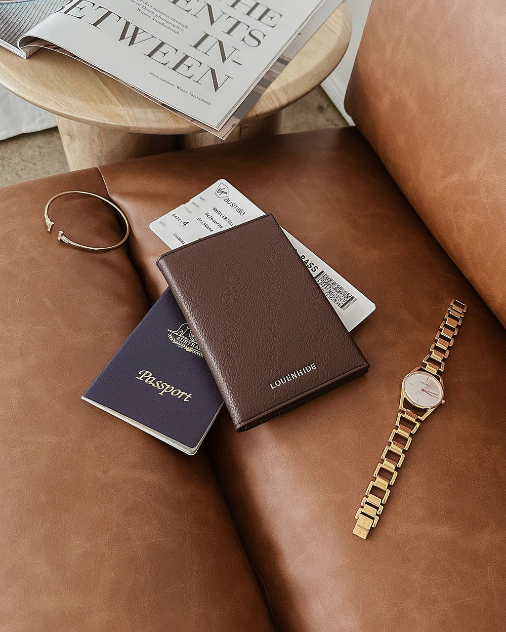 Louenhide Venice Passport Holder - Chocolate