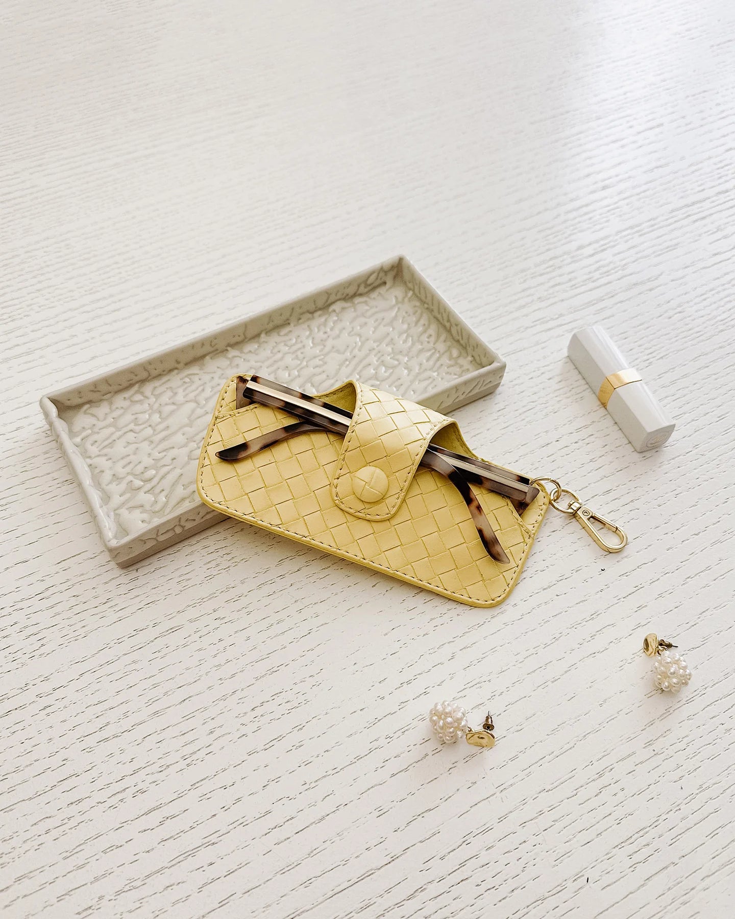 Louenhide Skittle Sunglass Case - Woven Butter Yellow