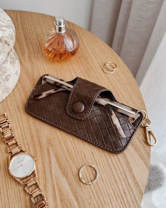 Louenhide Skittle Sunglass Case - Woven Chocolate