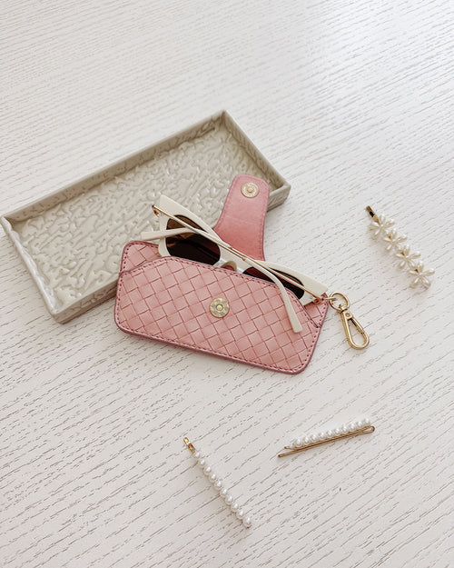 Louenhide Skittle Sunglass Case - Woven Pastel Pink