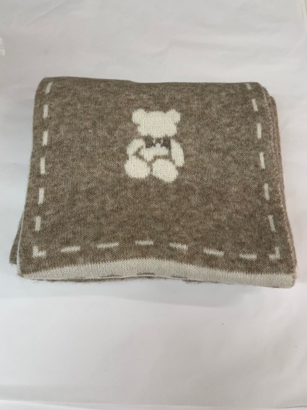 Teddy Bear Knit Blanket