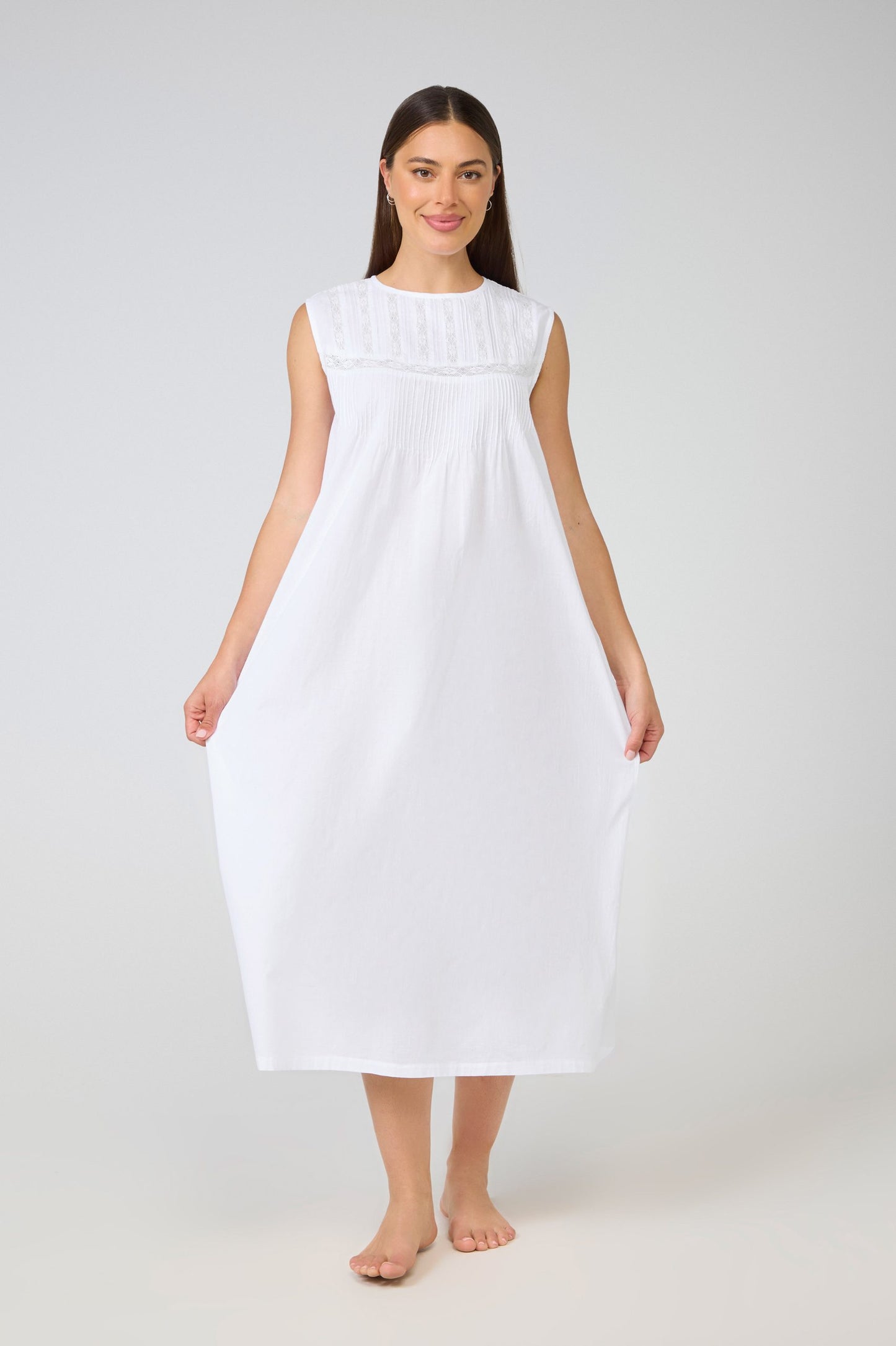Arabella Laced Nightie - White