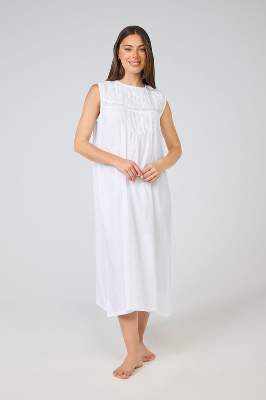 Arabella Laced Nightie - White